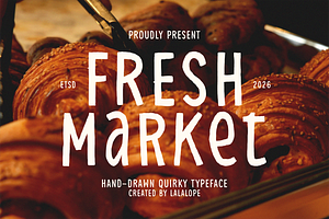 Fresh Market - A Hand-Drawn Fun Font, a Sans Serif Font by Lalalope