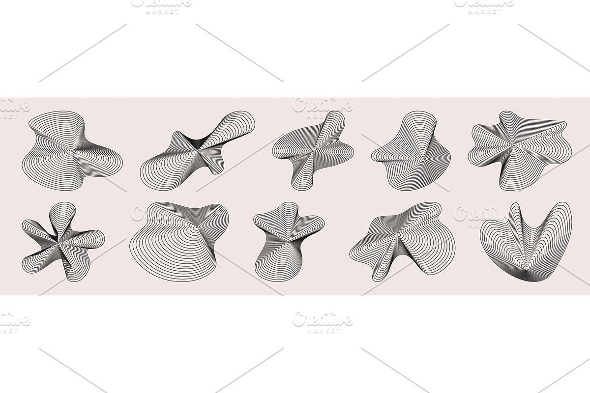 Black amorphous shapes with ripple, an Illustration by art PVP - market