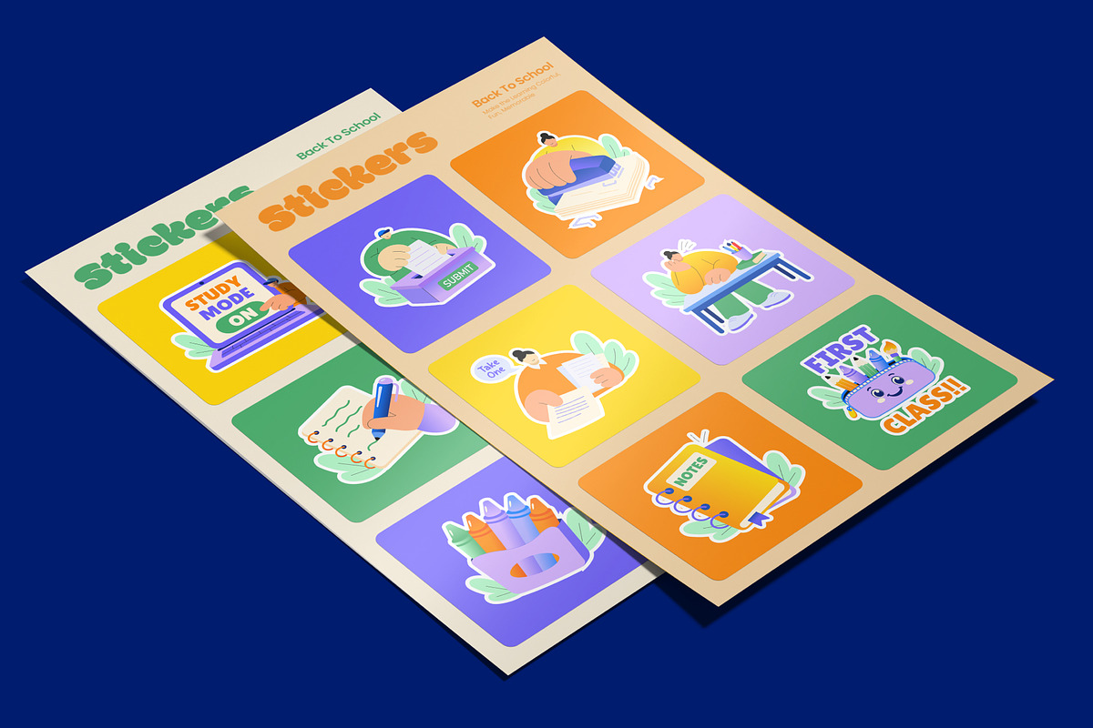100 Back to School Flat Stickers, an Education Illustration by Brickclay (Photo 5 of 13)
