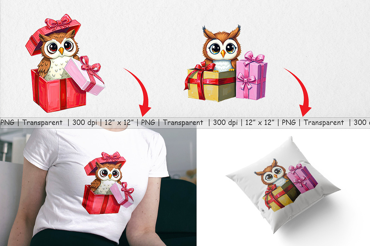 Owl Clipart Gift, a Graphic by Artnoy (Photo 3 of 5)