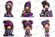 Cute Christmas Girl Clipart, an Illustration by DreamArtGraphic (Thumbnail 5 of 5)