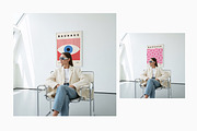Modern White Frame Mockup W Person, an Icon by First Impression Mockups (Thumbnail 4 of 6)