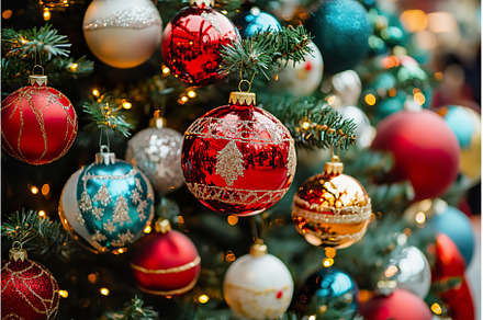 Festive Christmas tree adorned with, a Holiday Photo by Lermont51