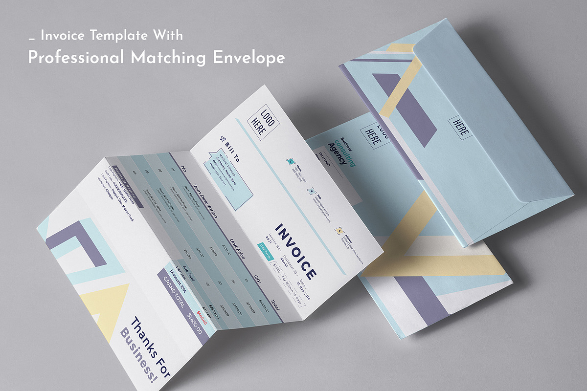 Invoice Template Excel Word Pages, a Stationery Template by Tbunny (Photo 2 of 5)