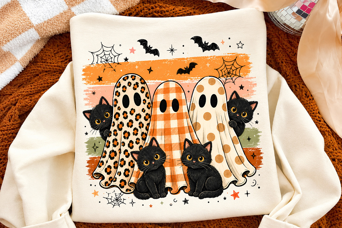 Halloween Ghost Cats PNG,Black Cat, an Object Illustration by Libby Wishes (Photo 2 of 3)