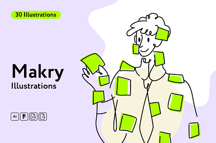 Makry Startup Illustrations, a Finance Illustration by Welovegraphics