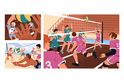 Volleyball players, sports game set, a Sport Illustration by PaperTrident (Thumbnail 1 of 7)