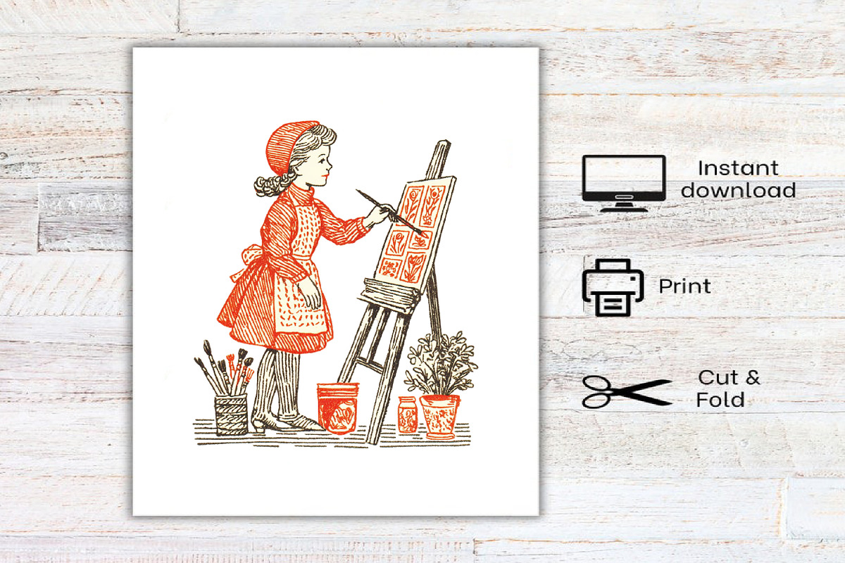 Watercolor Thanksgiving Girl Clipart, an Illustration by Canvas Craft (Photo 7 of 7)
