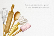 Watercolor baking cooking clipart, a Food Illustration by Dashadraws.art (Thumbnail 8 of 8)