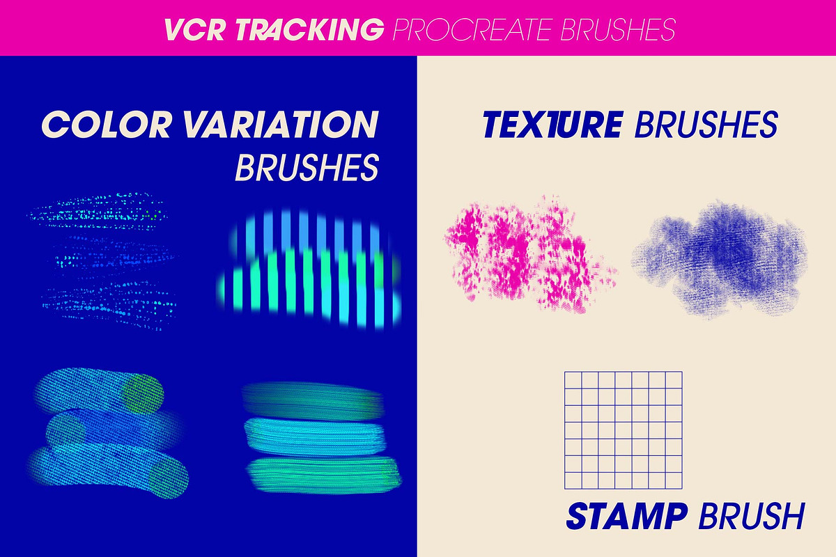 VCR Tracking Procreate Brushes, a Brush Add-On by LuOtero (Photo 5 of 6)