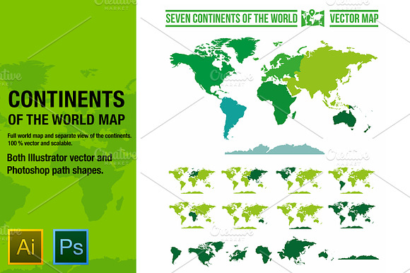 Continents Vector World Map