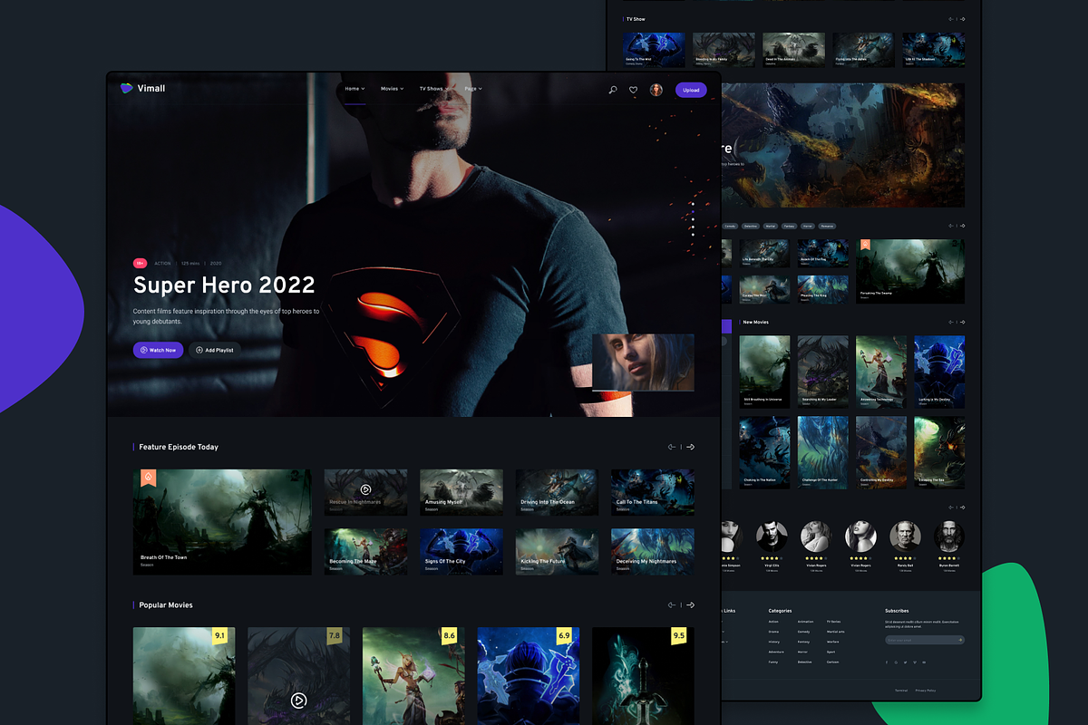 Vimall Website Movies & TV Shows, a Wireframe Template by No.13 (Photo 3 of 8)