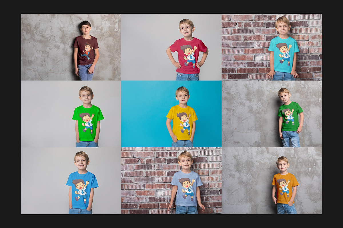 111 Kids T-Shirt Mock-Up Set, a Shirt Mockup by Freeman Studio (Photo 17 of 24)