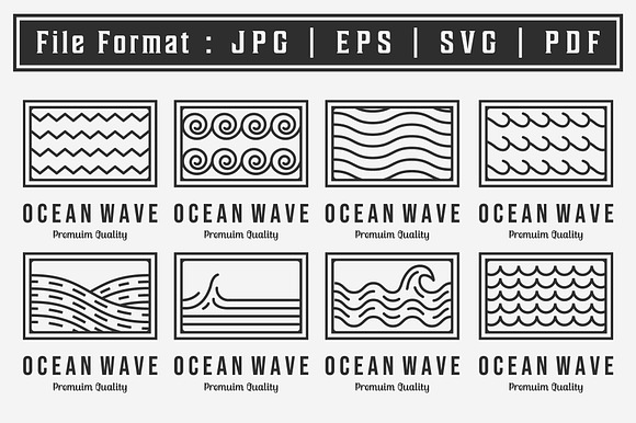 Set Bundle of Minimalist Waves Logo preview 2