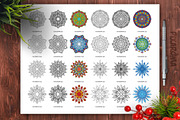 Mandala Vector Ornaments Bundle, a Decorative Illustration by pixaroma (Thumbnail 34 of 43)