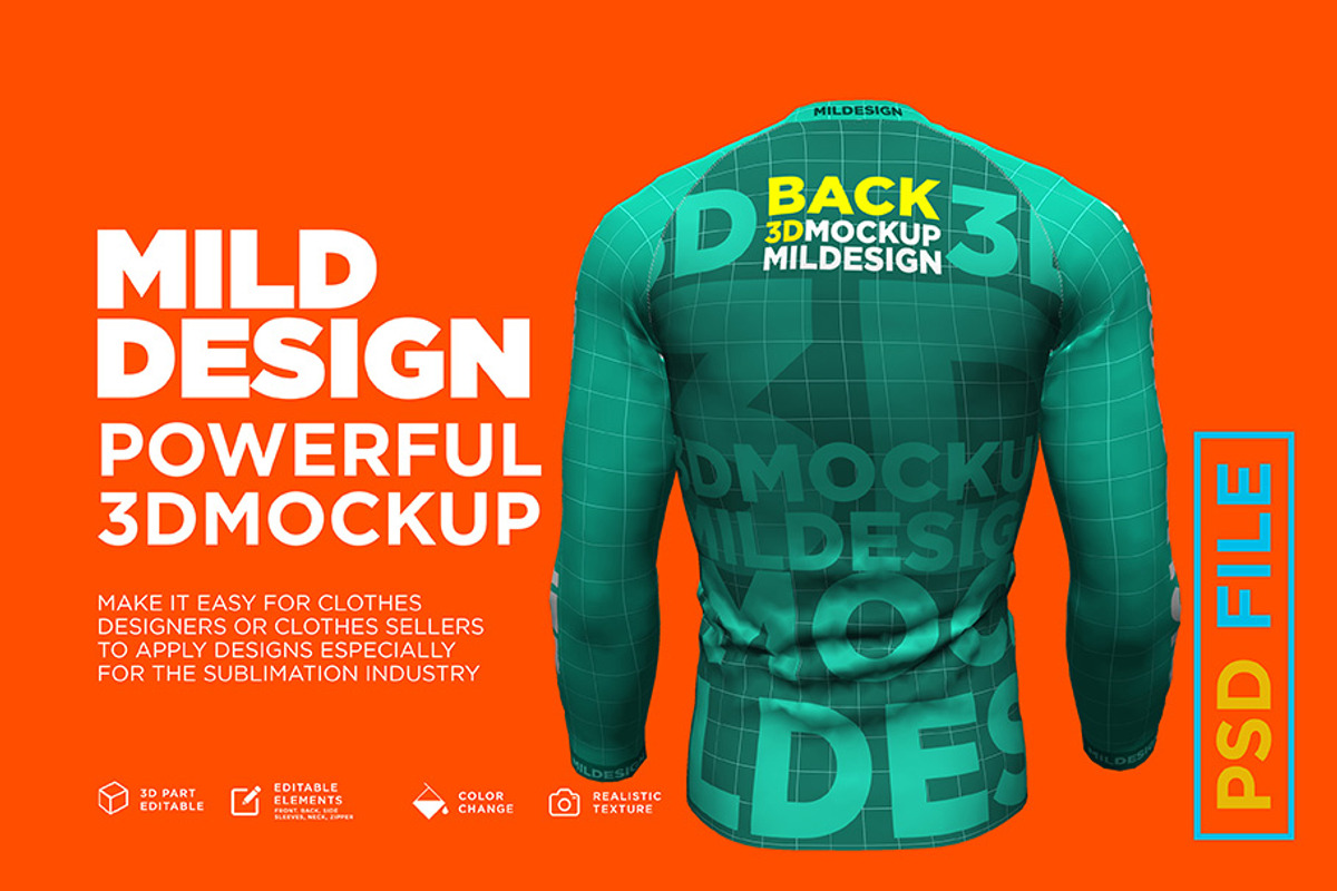 Raglan T-Shirt - 3D Mockup (Long), a Shirt Mockup by Mildstudio (Photo 5 of 7)