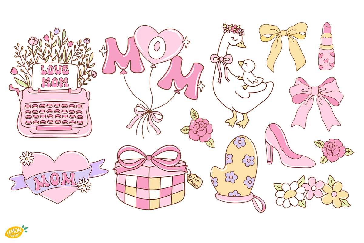 Retro Mother’s Day PNG Clipart, an Object Illustration by LemonDesign (Photo 3 of 3)