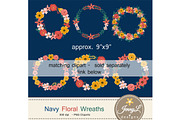 Navy Floral Bouquet Flowers, an Illustration by JennyL Designs (Thumbnail 4 of 5)
