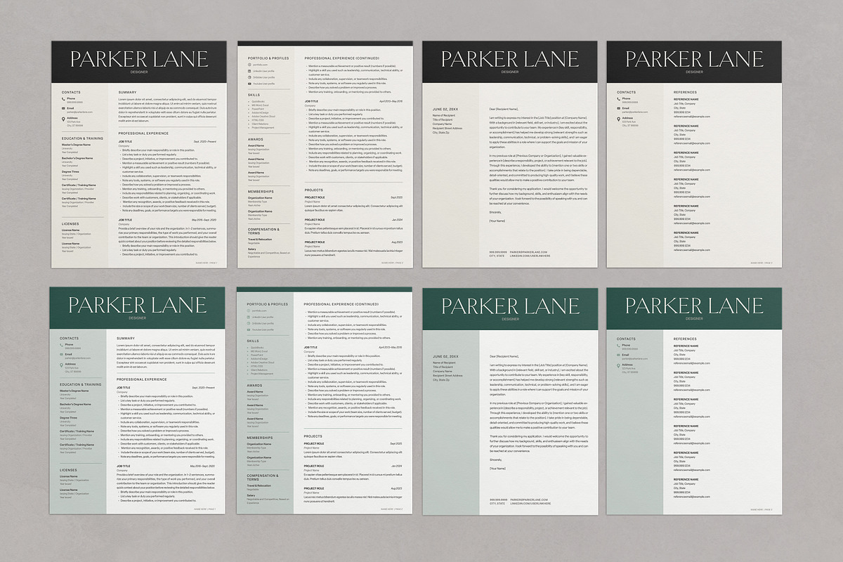Parker Resume CV Kit, a Resume Template by Franklin Lane (Photo 4 of 6)
