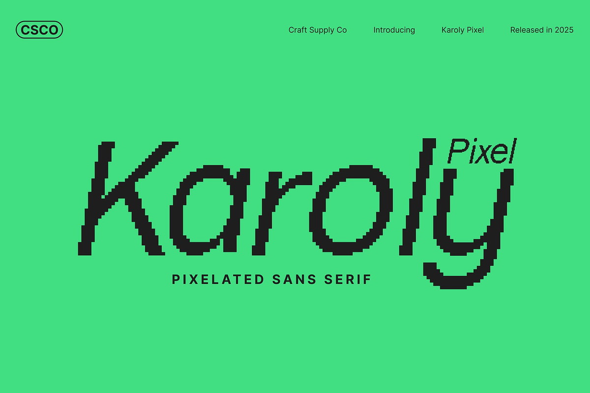 Karoly Pixel, a Sans Serif Font by Craft Supply Co. (Photo 1 of 8)
