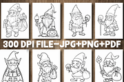 100 Gnome Coloring Pages For Adults, a Healthcare Illustration by Design Station (Thumbnail 2 of 5)