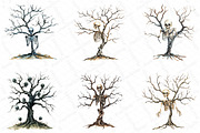 Collage Skeleton Trees Halloween Cli, an Illustration by DreamPrint404 (Thumbnail 2 of 5)