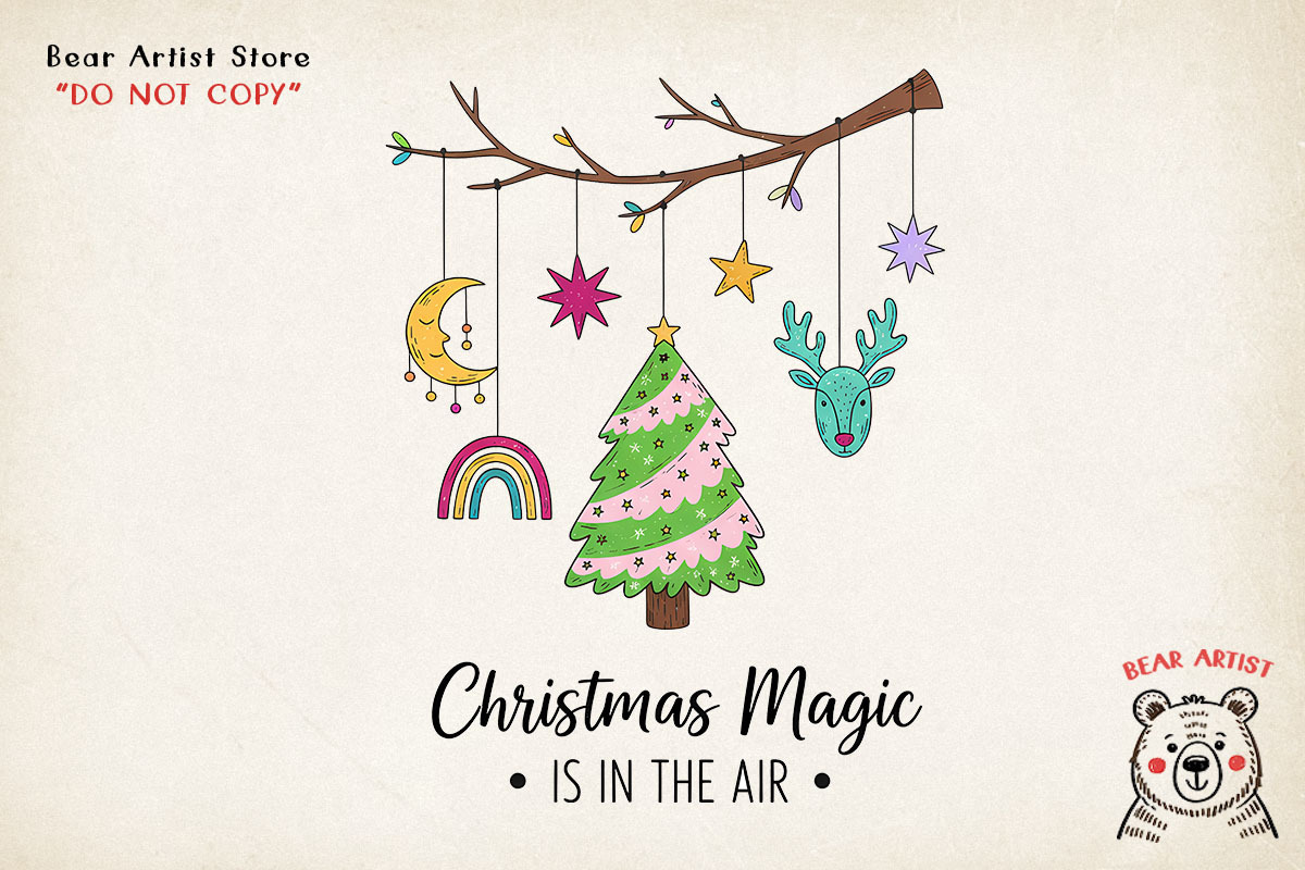 Retro Christmas Hand-drawn PNG, a Graphic by GlitterCraft (Photo 27 of 101)