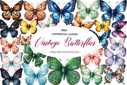 Vintage Butterflies Clip Art, an Illustration by CreationArt (Thumbnail 1 of 7)