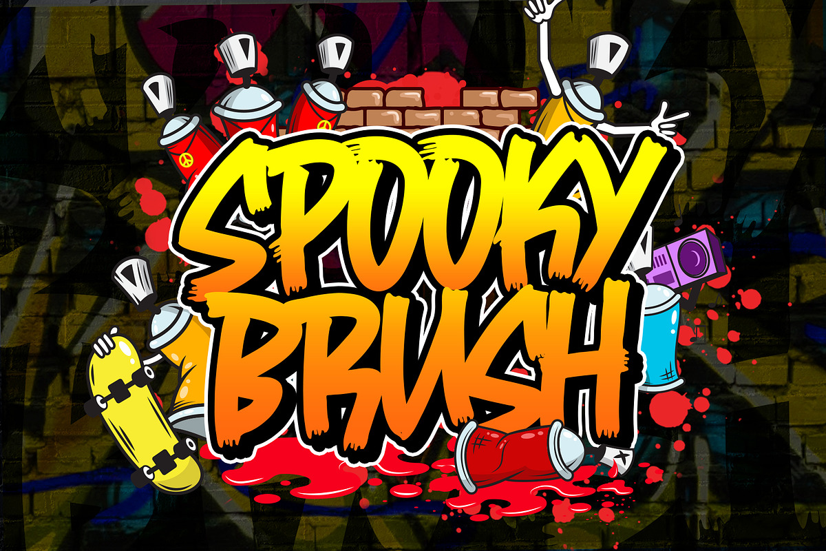 Spooky Brush | Graffiti Brush Font, a Font by Beautypes (Photo 1 of 7)
