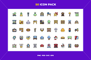 50 Home decoration icons, an Outline Icon by Wencory (Thumbnail 1 of 2)
