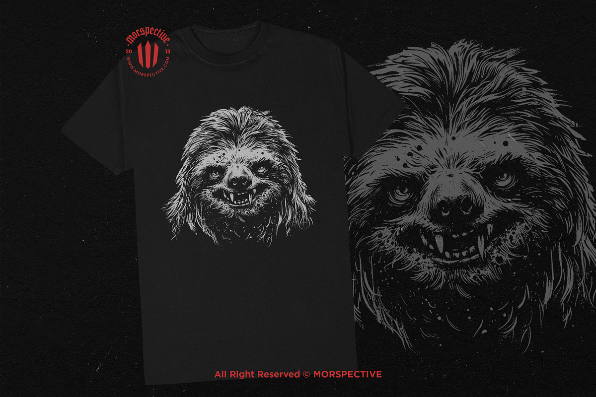10 Bundle Dark Art Sloth Slow Jungle, an Illustration by Morspective (Photo 2 of 7)