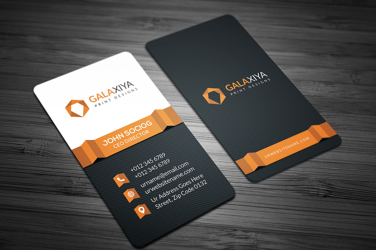 Creative Vertical Business Cards, a Business Card Template by Galaxiya (Photo 2 of 8)