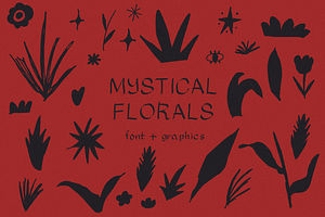 Mystical Florals - font + graphics