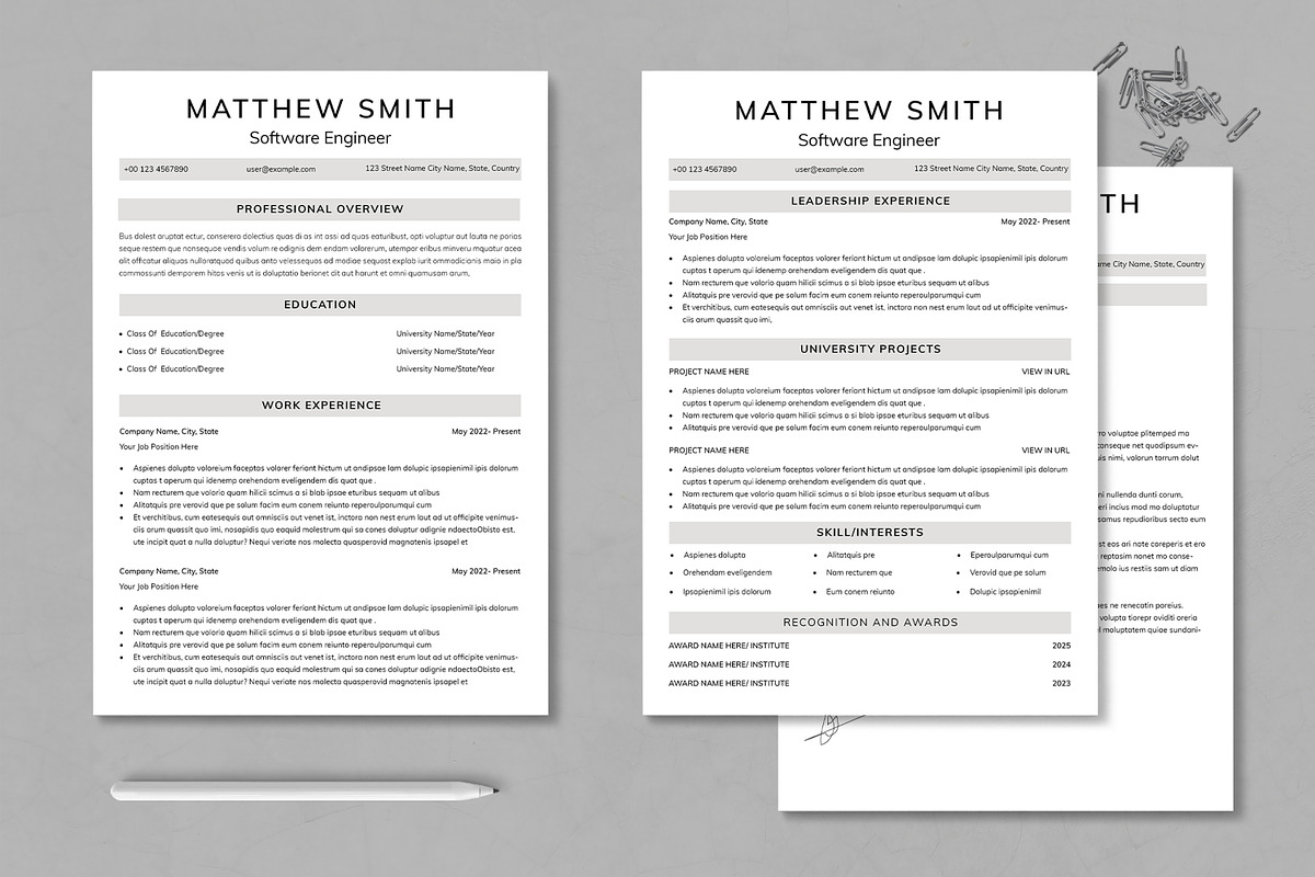 Resume Template, a Resume Template by MightyDesign (Photo 1 of 6)