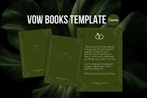Wedding Vow Book – Canva Template, a Stationery Template by TrendyliciousStore