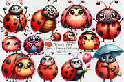 Quirky Funny Ladybug Clipart, an Illustration by Creative Art (Thumbnail 1 of 6)
