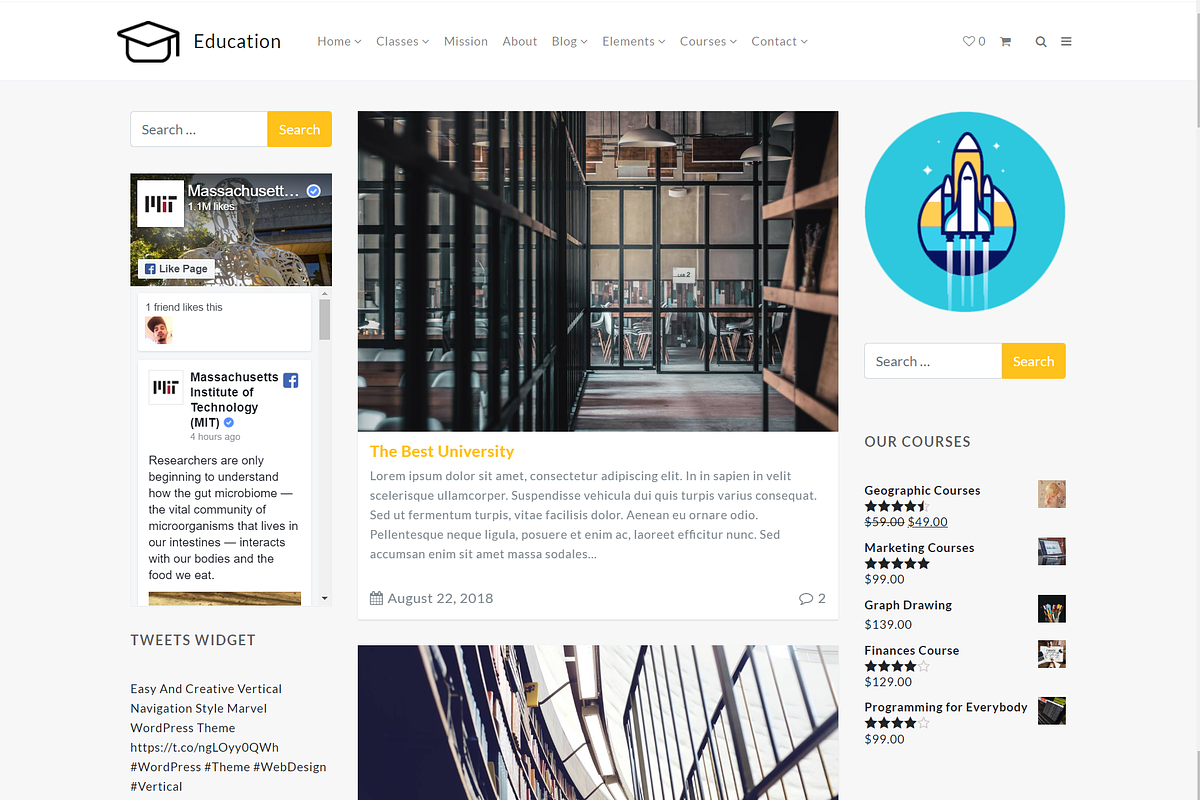 Education & Courses WordPress Theme, a WordPress Template by Visualmodo (Photo 28 of 41)