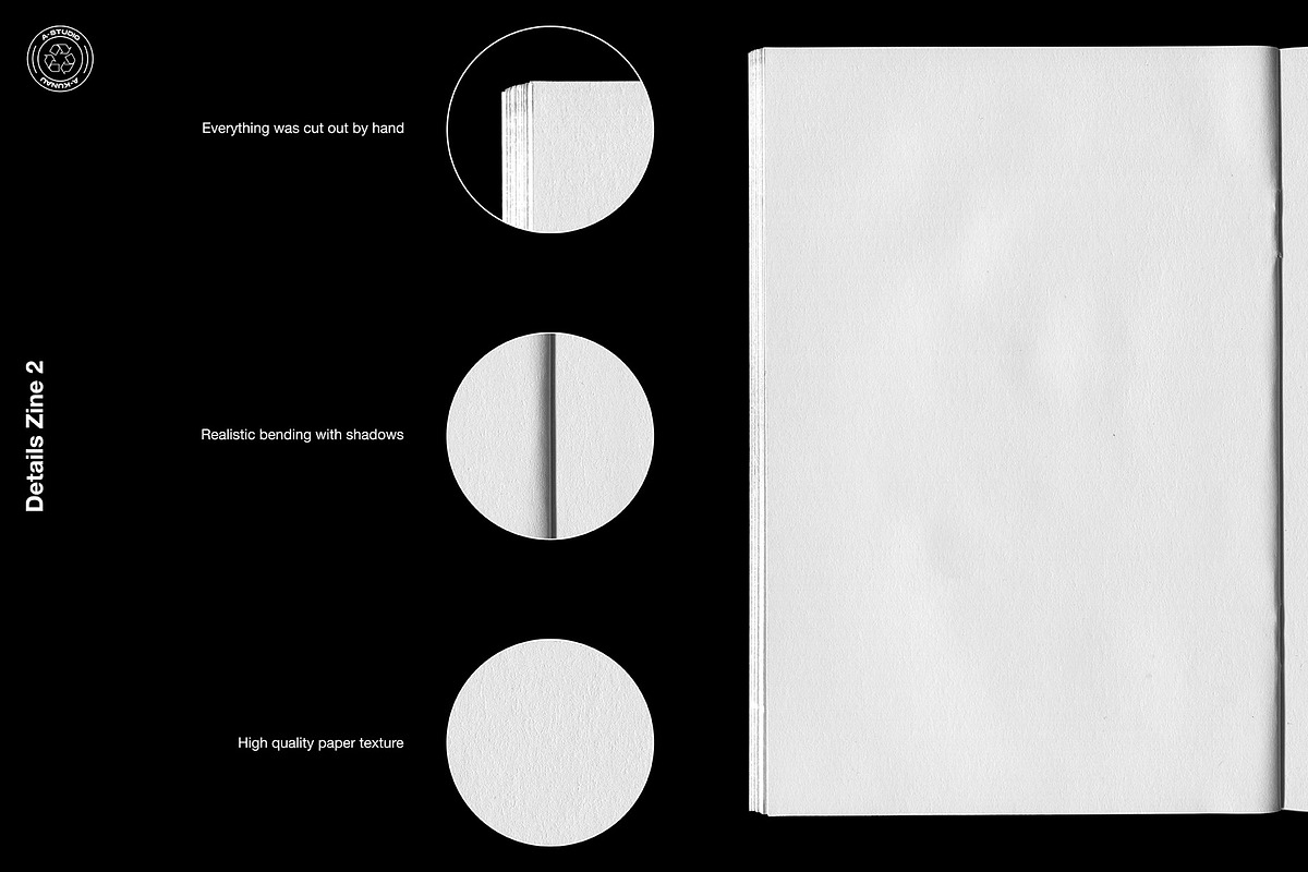 Zine Mockup Pack 4 in 1, a Books & Magazine Mockup by A-Studio (Photo 10 of 17)