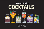 Summer Cocktails & Drinks Collection, a Food Illustration by Luamor (Thumbnail 1 of 6)
