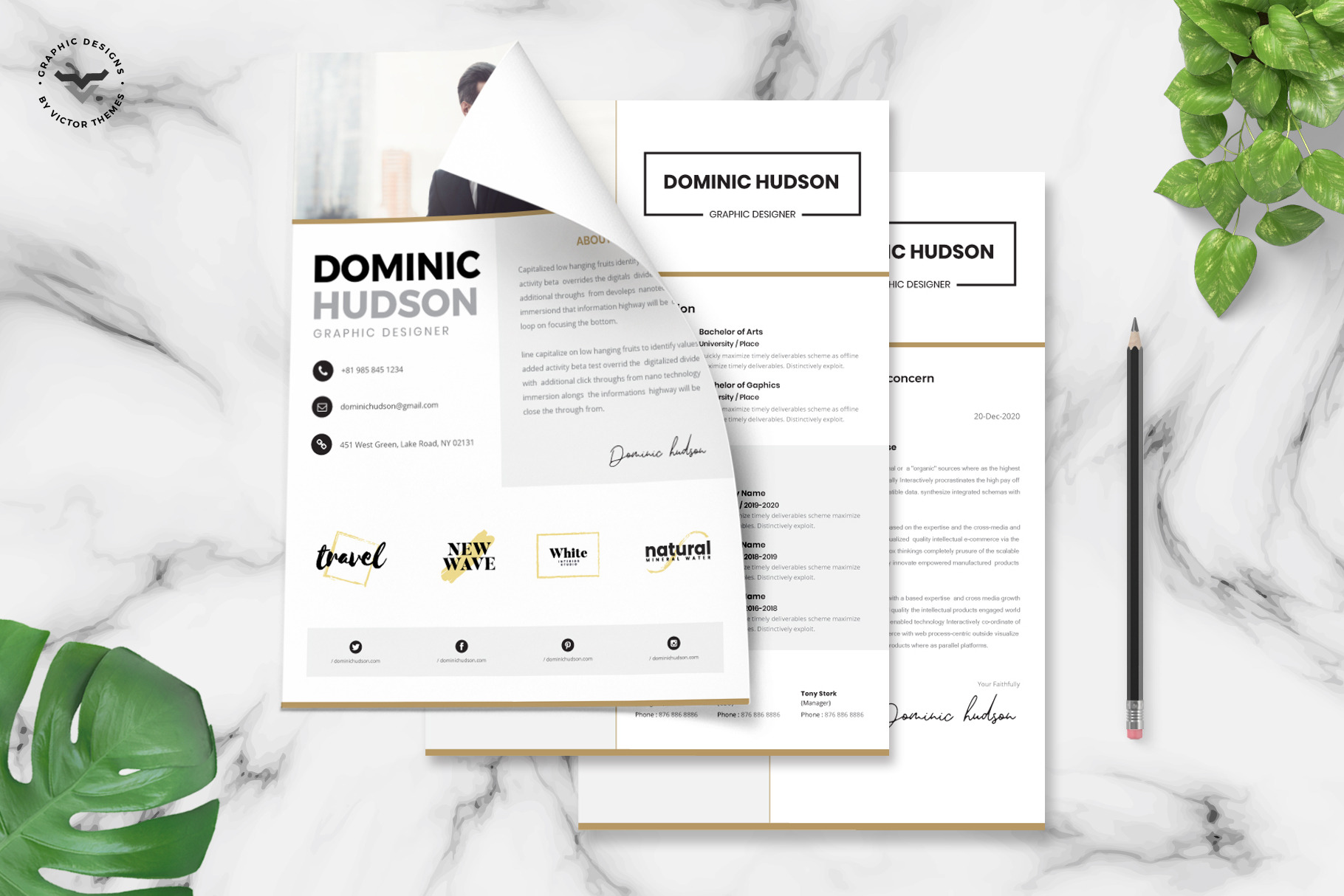 Minimal CV Template, a Resume Template by VictorThemes