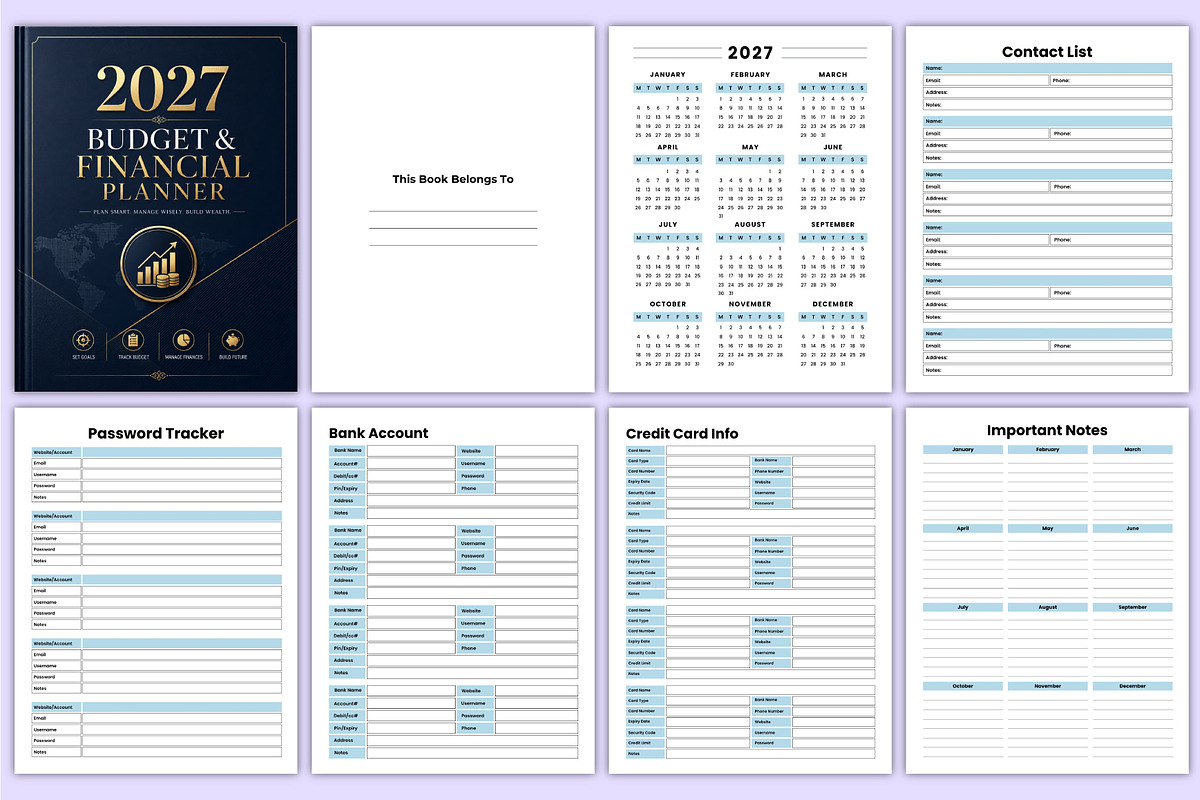 2027 Budget Planner | Finance, a Stationery Template by Mustafiz (Photo 2 of 6)