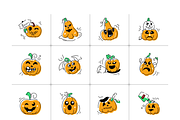 Animated Pumpkin Doodle Icons, a Duotone Icon by Vectors Market (Thumbnail 5 of 9)