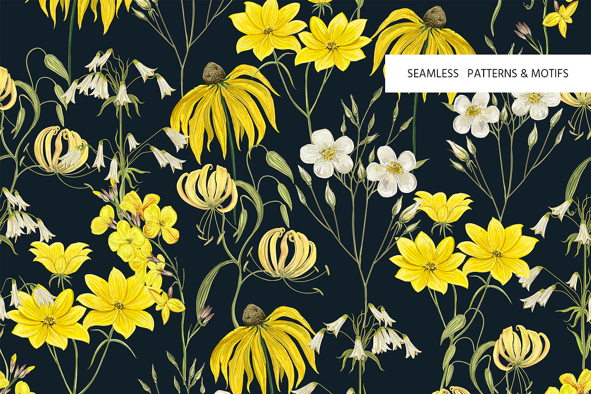 Summer Florals! Patterns & Motifs, a Pattern Graphic by HannaStudio (Photo 7 of 10)