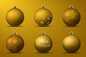 Vector Golden Christmas Balls Pack