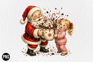 Funny Santa Hot Cocoa Splash PNG, a Seasonal Illustration by CraftArtStudio