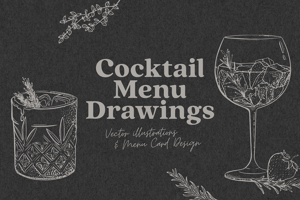 Cocktail Drawing Illustrations &Menu, a Food Illustration by Esther van Helmont (Photo 1 of 4)