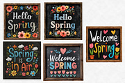 Hello Spring School Chalkboard Clipa, an Illustration by Designworld (Thumbnail 3 of 4)