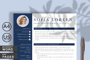 Creative Resume Template Word, Pages