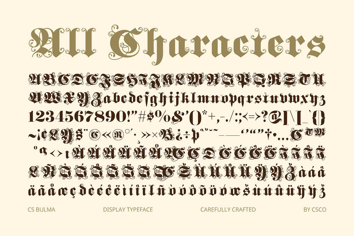 CS Bulma – Blackletter Font, a Blackletter Font by Craft Supply Co. (Photo 7 of 8)