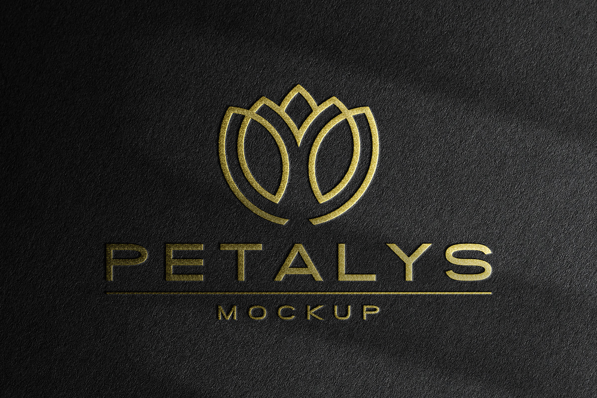 Logo Mockup Gold Foil Black Paper, a Product Mockup by Smart Works